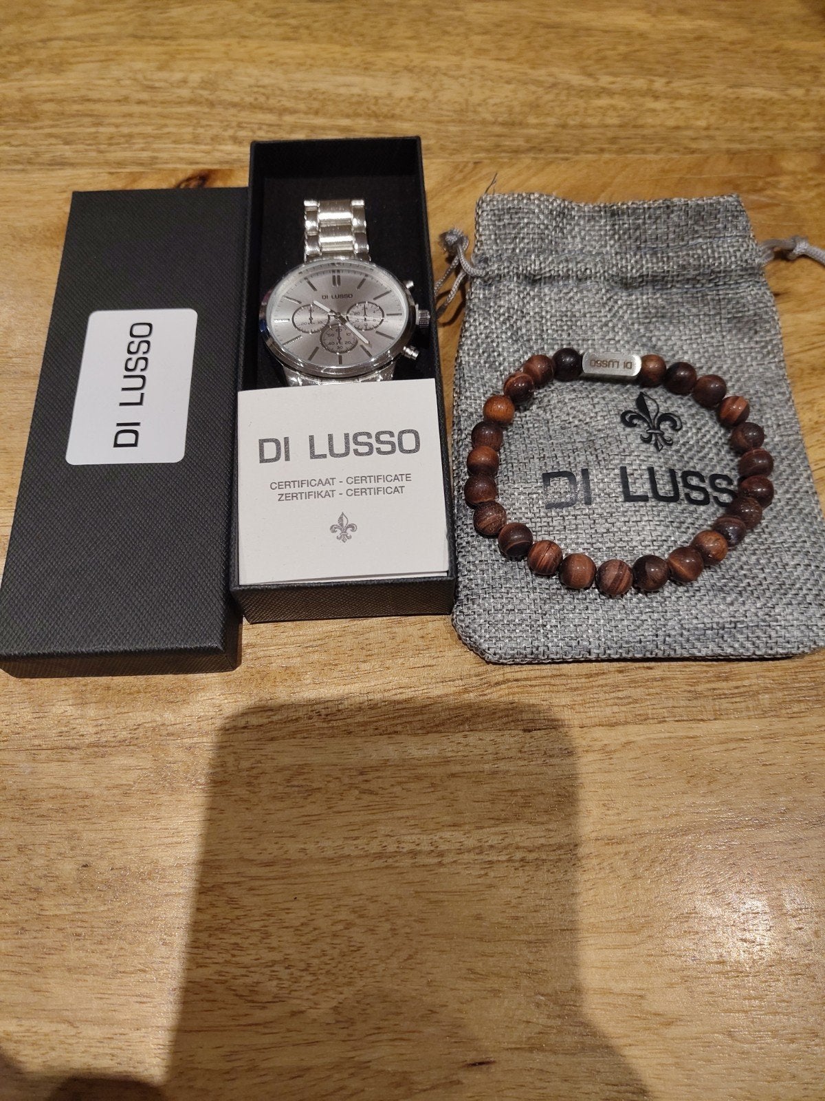 Gloednieuw di lusso chester Horloge en Waiz armband set, Sieraden, Tassen en Uiterlijk, Overige merken, Staal, Staal, Polshorloge