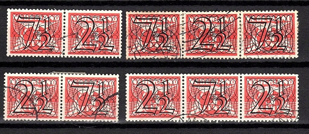 nvph 356a-d guilloche gebruikt zie scan 424, Ophalen of Verzenden, Na 1940, Gestempeld