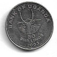 Uganda 50 Shilling 2003, Ophalen of Verzenden, Overige landen