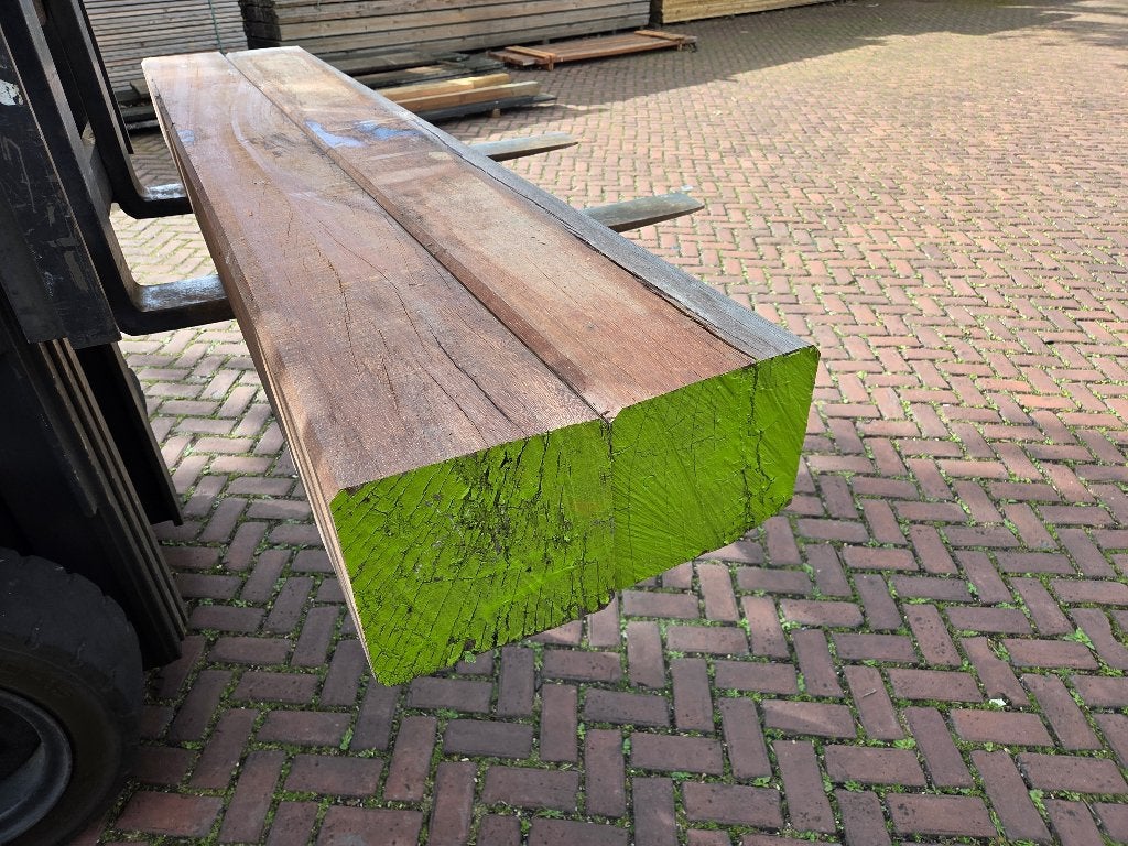 2 Hardhouten palen / balken 22x23 cm - nr: HB777, Tuin en Terras, Ophalen, 180 tot 250 cm, Balken, Hardhout