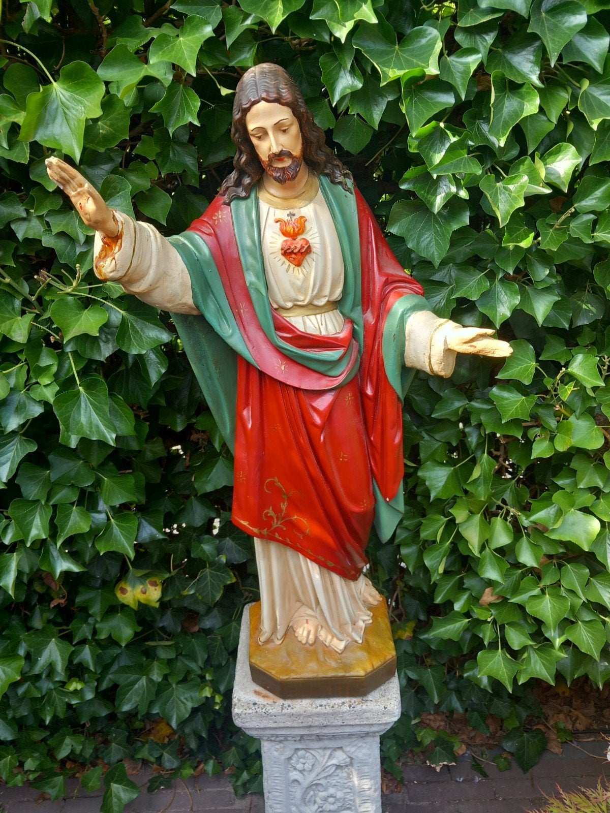 Groot Heilig Hart Jezus beeld - 90 cm hoog, Antiek en Kunst, Ophalen