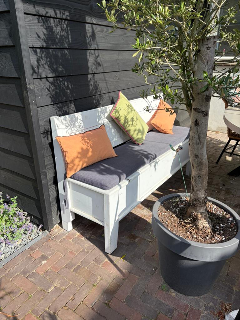 Houten klepbank, Tuin en Terras, Tuinbanken, Ophalen of Verzenden, Zo goed als nieuw, Hout