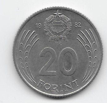 Hongarije 20 forint 1982 KM# 630, Verzenden, Hongarije, Losse munt