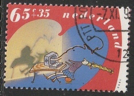 Nederland 1990 1458a Kind 65c, Gest PTT Post, Postzegels en Munten, Postzegels | Nederland, Ophalen of Verzenden, Na 1940, Gestempeld