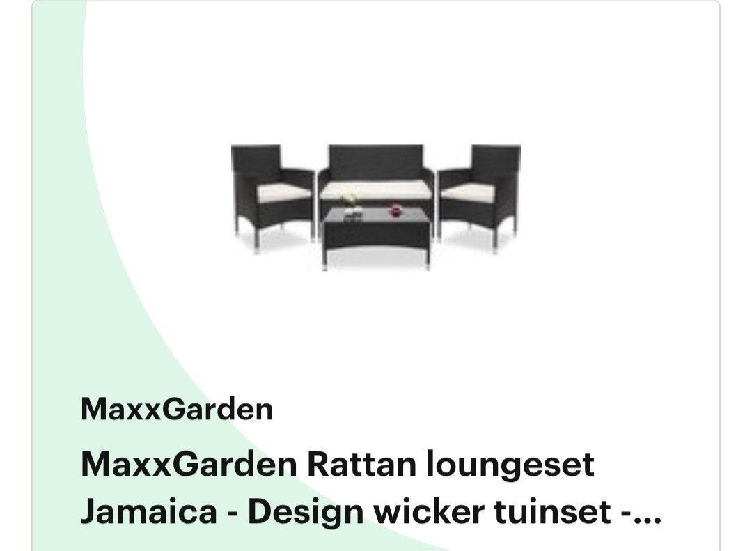 Max Garden Loungeset - Rotan Wicker Tuinset, Ophalen, 4 zitplaatsen, Gebruikt, Bank