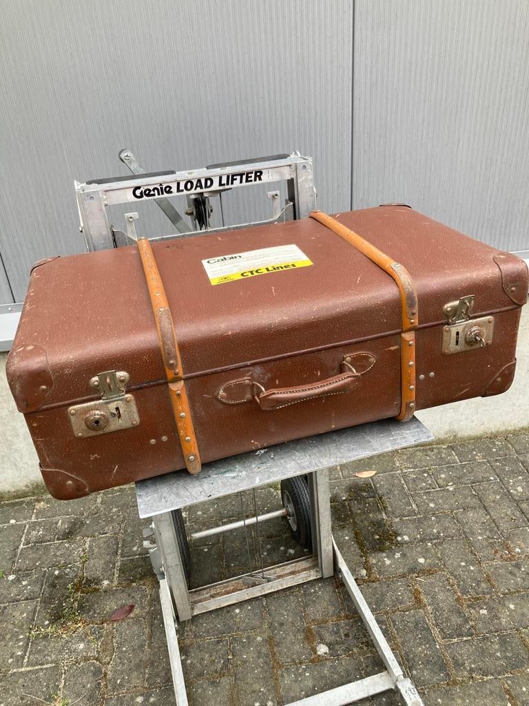 Antieke hutkoffer reiskoffer, Ophalen of Verzenden, Zo goed als nieuw, Leer