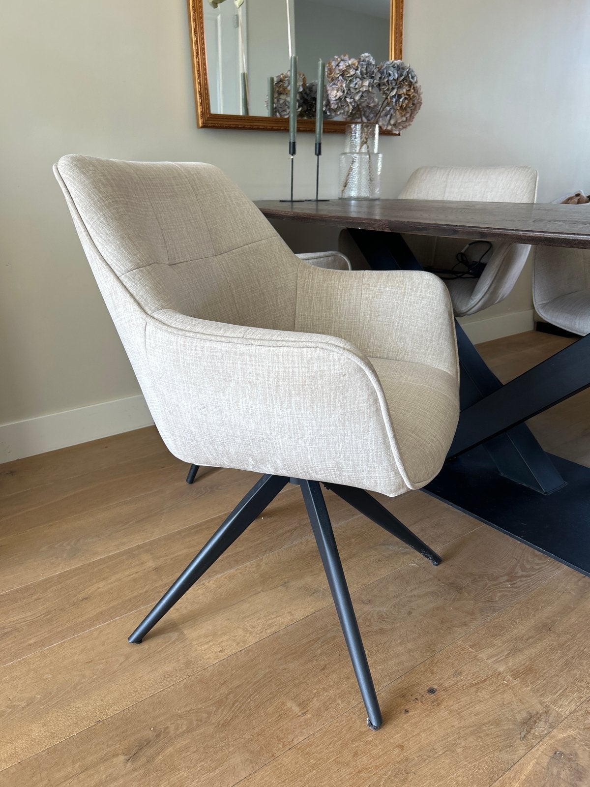 6 Draaibare Eetkamerstoelen - Nieuwstaat, Huis en Inrichting, Ophalen, Overige kleuren, Nieuw, Stof