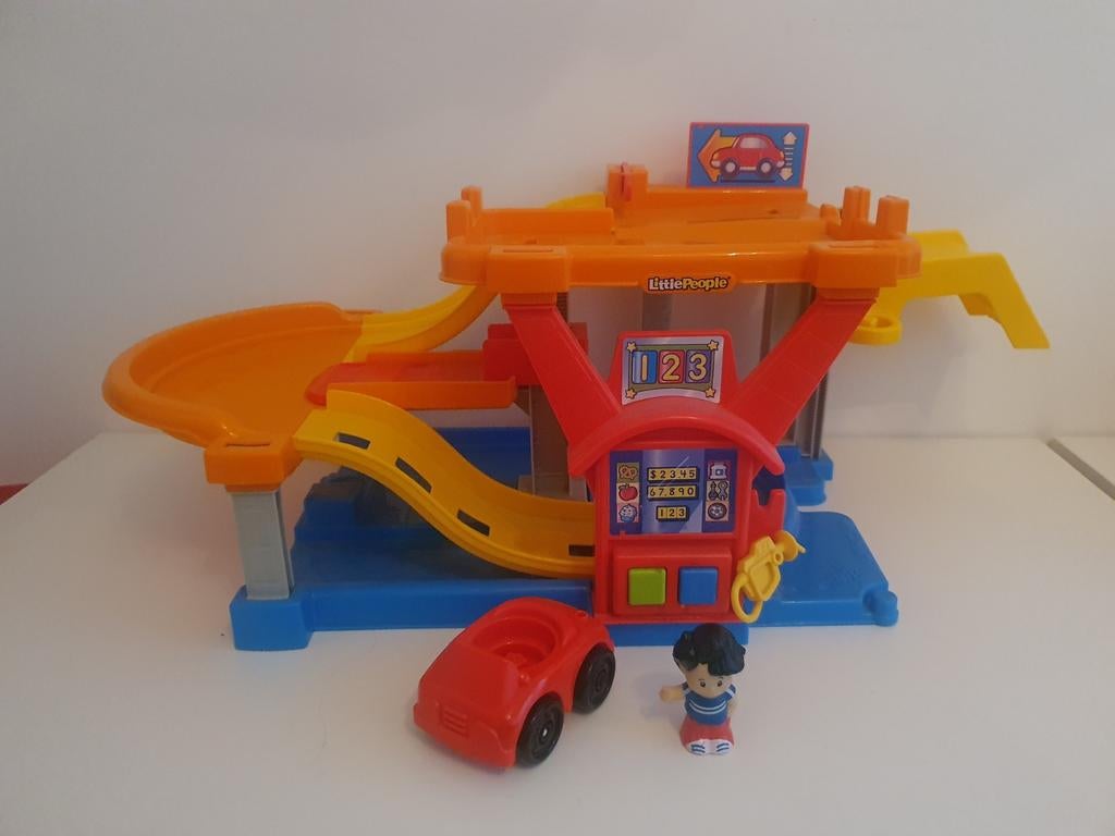 Fisher-Price Little People Garage met auto en figuur, Ophalen of Verzenden, Gebruikt, Jongen of Meisje