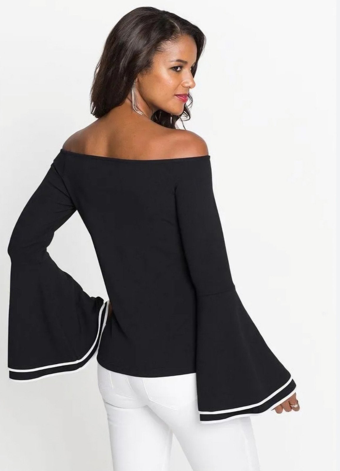 Body Flirt top/trui met trompetmouwen, maat 40/42, Maat 38/40 (M), Zwart, Ophalen of Verzenden, Zo goed als nieuw