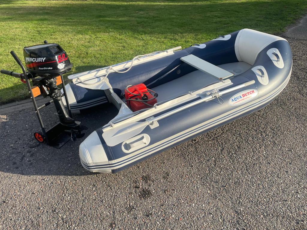 Aqua Dutch rubberboot inclusief Mercury motor, Ophalen, Zo goed als nieuw, Motor en Techniek, Motorboot