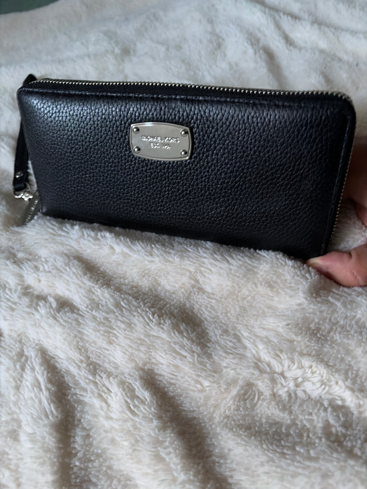 Michael Kors Zwarte Leren Portemonnee, Sieraden, Tassen en Uiterlijk, Overige merken, Zwart, Ophalen of Verzenden, Zo goed als nieuw