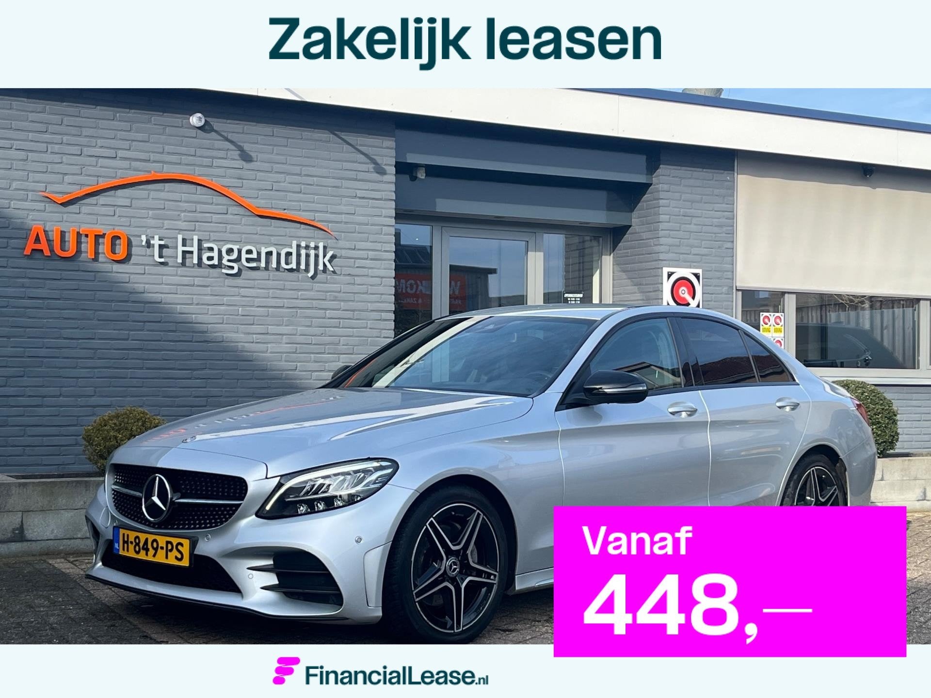 Mercedes-Benz C-klasse 200 AUT AMG 19" leder night C200, Automaat, 4 cilinders, Automatische klimaatregeling, Leder