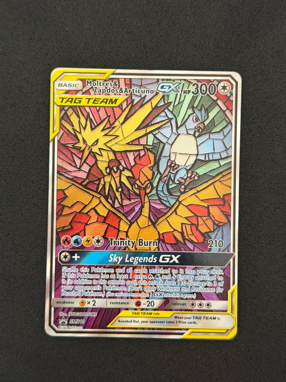 Moltres & Zapdos & Articuno GX (SM 210) SM Black Star Promos, Ophalen of Verzenden, Zo goed als nieuw