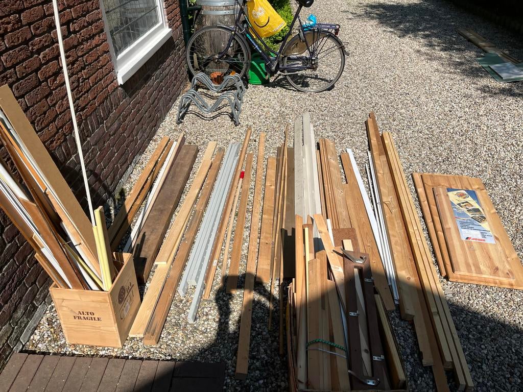 Zolderopruiming: hout etc, Doe-het-zelf en Verbouw, Hout en Planken, Ophalen, Minder dan 25 mm, Zo goed als nieuw, Plank