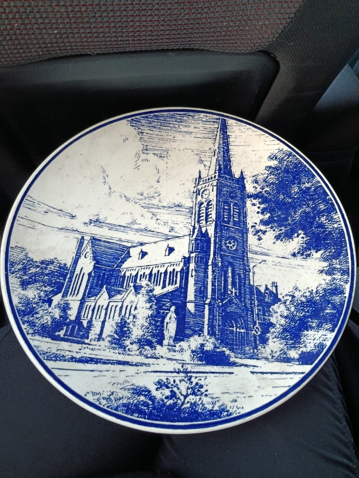 Delfts Blauw Sierbord - Maria van Jessekerk, Delft, Antiek en Kunst, Ophalen of Verzenden