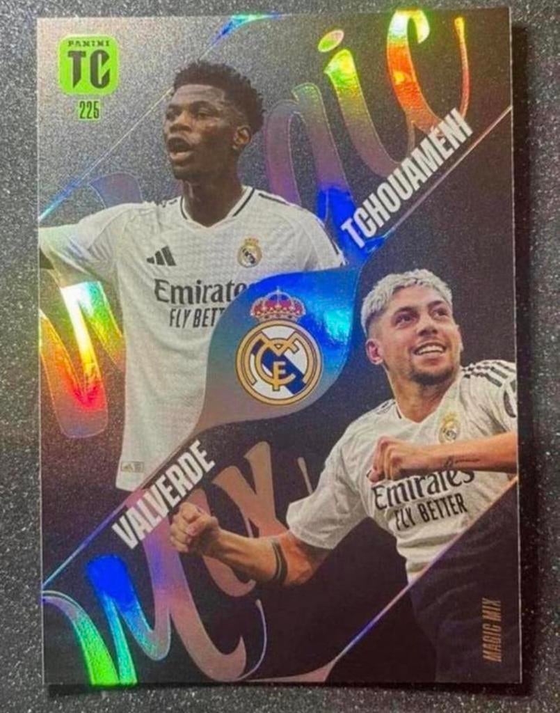 Panini Top Class 2025 MAGIC MIX TCHOUAMÉNI/VALVERDE REAL M., Verzenden, Zo goed als nieuw, Meerdere plaatjes