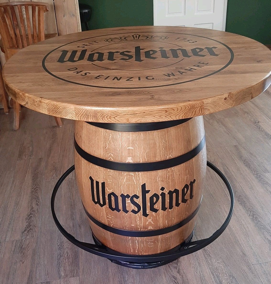 WARSTEINER wijnvat statafel/hangtafel met massief eiken blad, Ophalen of Verzenden, Nieuw, Overige typen, Overige merken