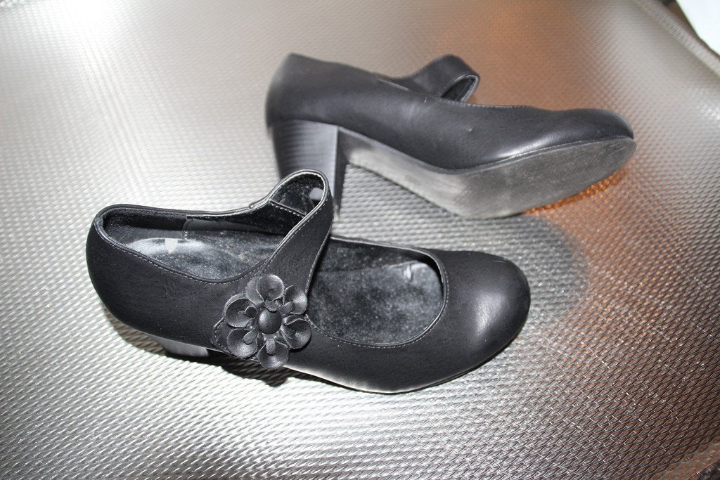schoenen zwart met bloem new shape (z.g.a.n), Zwart, Overige typen, Ophalen of Verzenden, Zo goed als nieuw