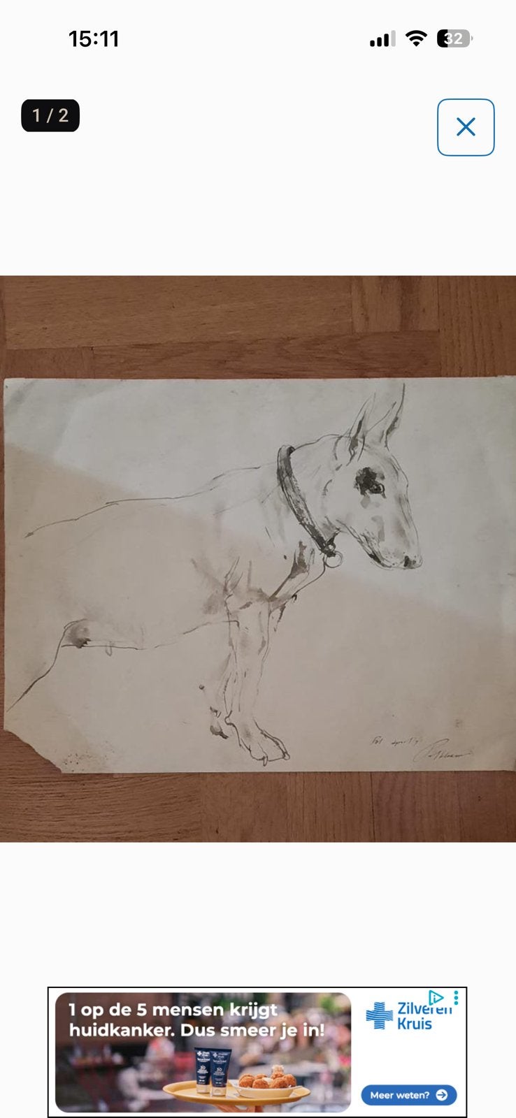 Originele gesigneerde tekening Piet Klaassen, Ophalen