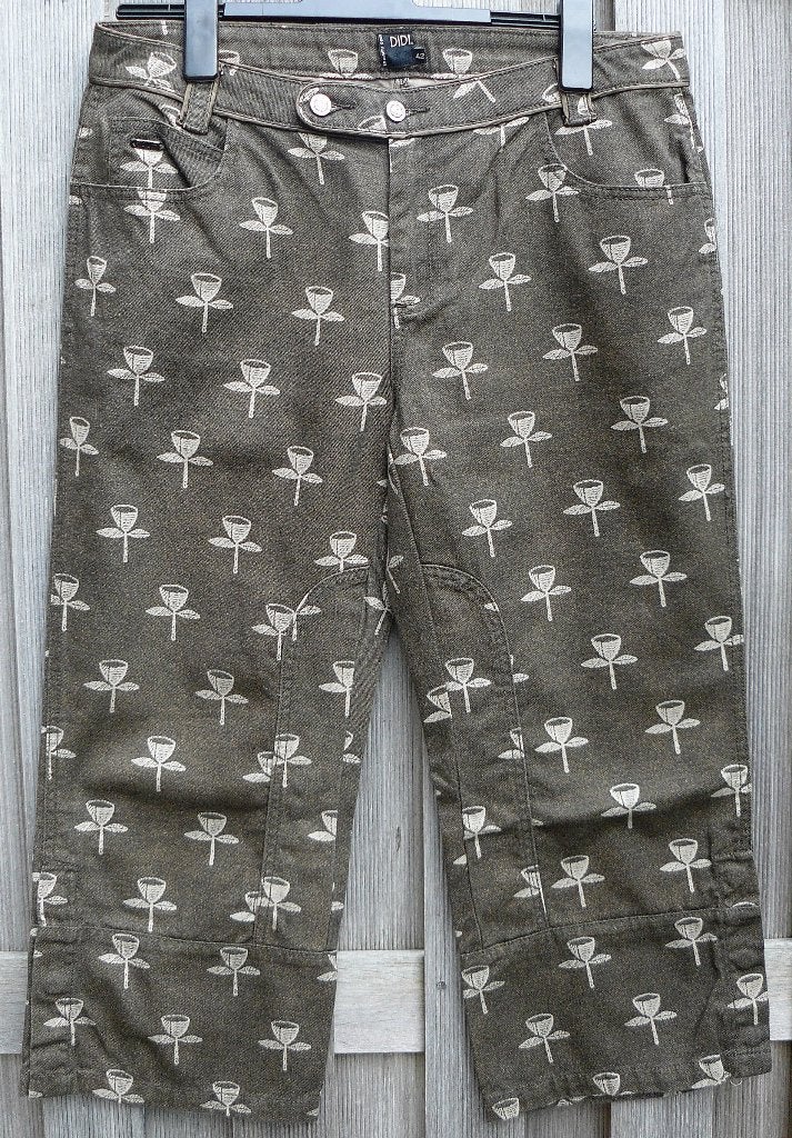 Didi ¾ broek van katoen met opdruk in bruin en beige maat 42, Bruin, Maat 42/44 (L), Didi, Ophalen of Verzenden