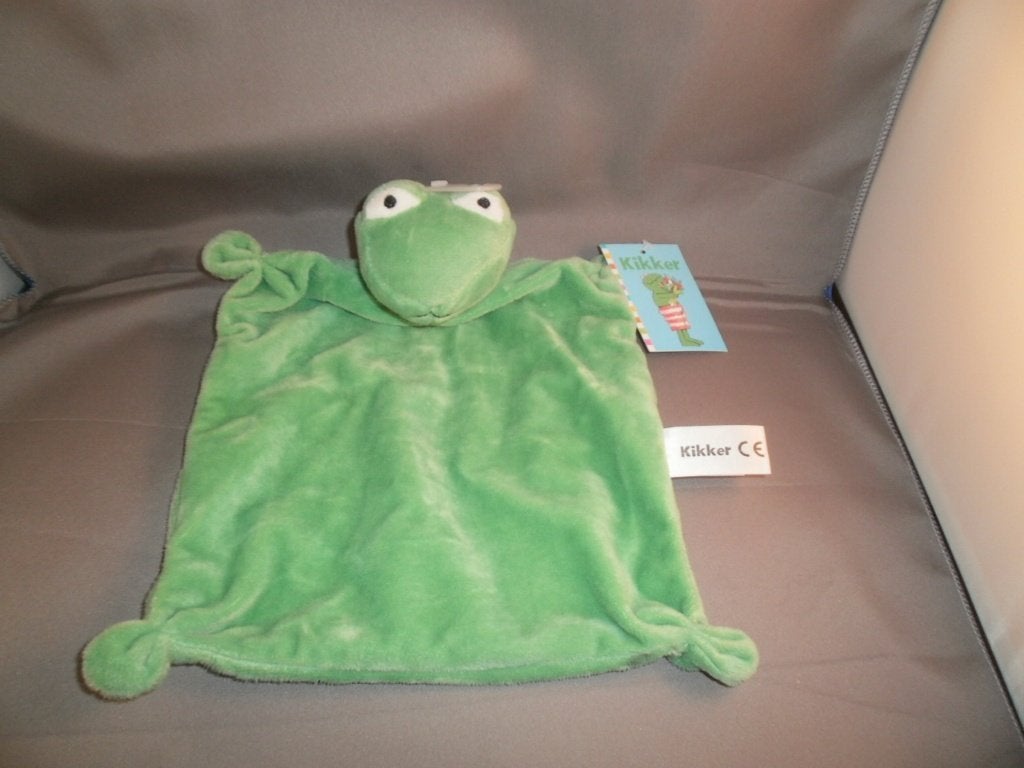max veldhuis kikker knuffel doekje groen velours, Kikker, Groen, Overige merken, Overige karakters