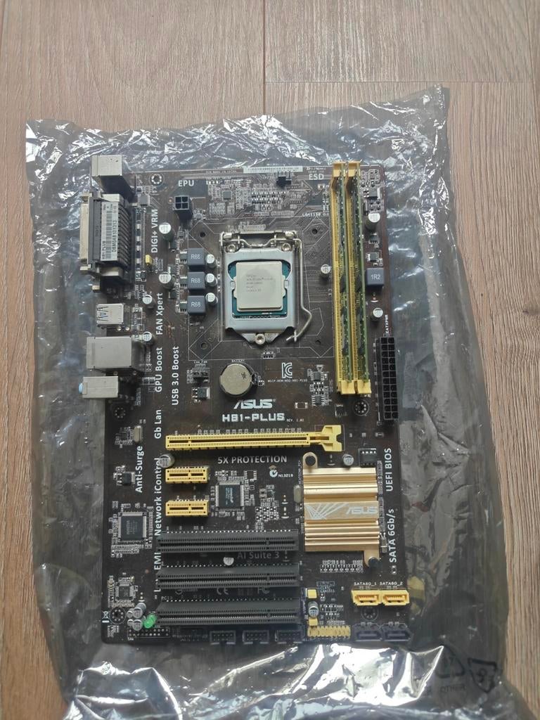 Asus H81-PLUS Moederbord met Intel i3-4130 CPU en 8GB RAM, Ophalen, Gebruikt, DDR3, LGA 1150