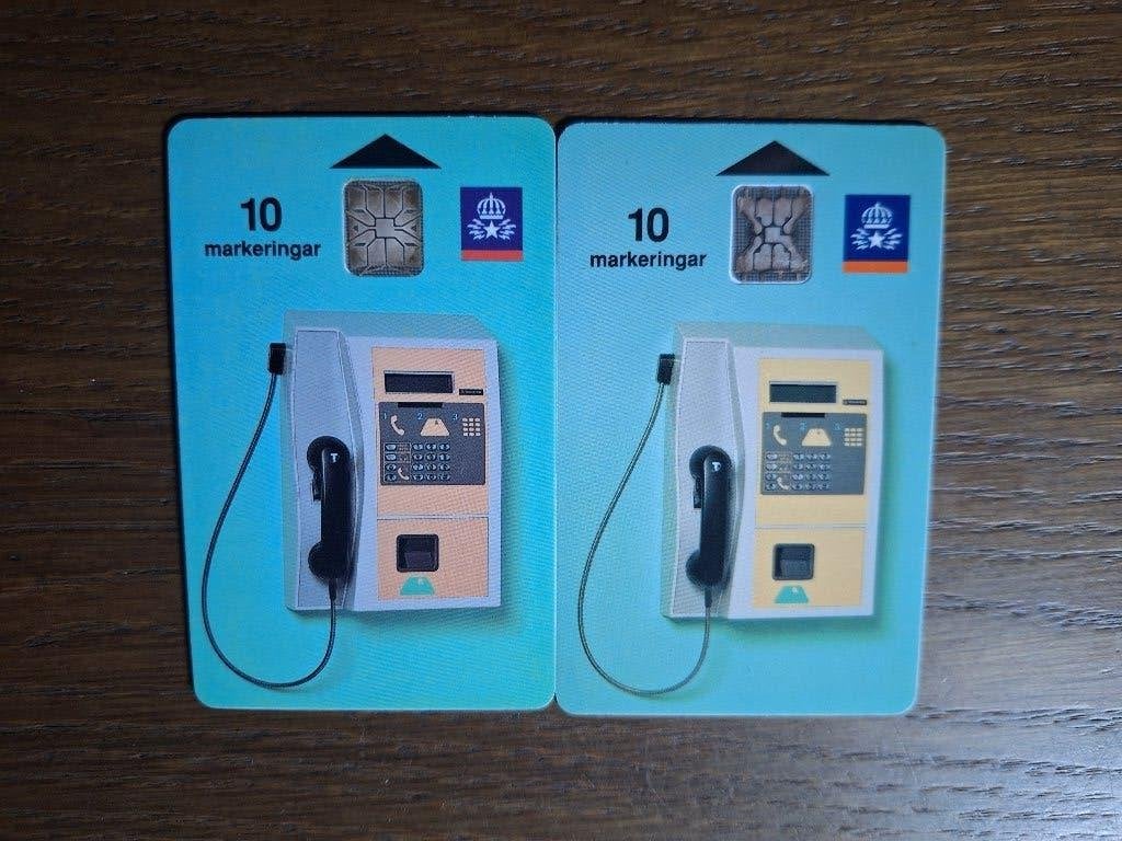 2 verschillende chips op oude telefoonkaart Zweden, Verzenden
