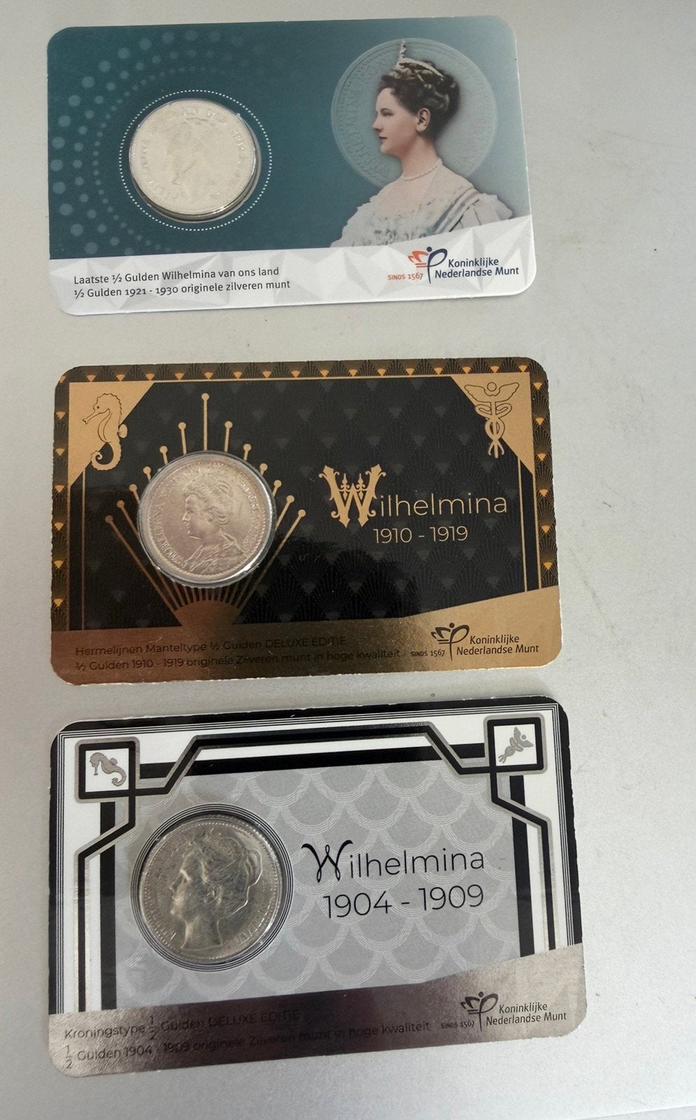 Set Wilhelmina munten coincard, Ophalen of Verzenden, Nederland, Munten