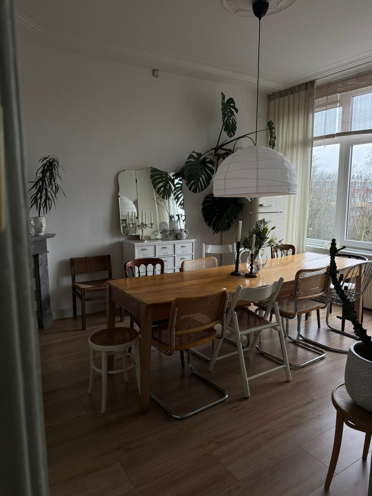 Vintage Franse eettafel, Huis en Inrichting, Ophalen, Gebruikt, Frans, Teakhout