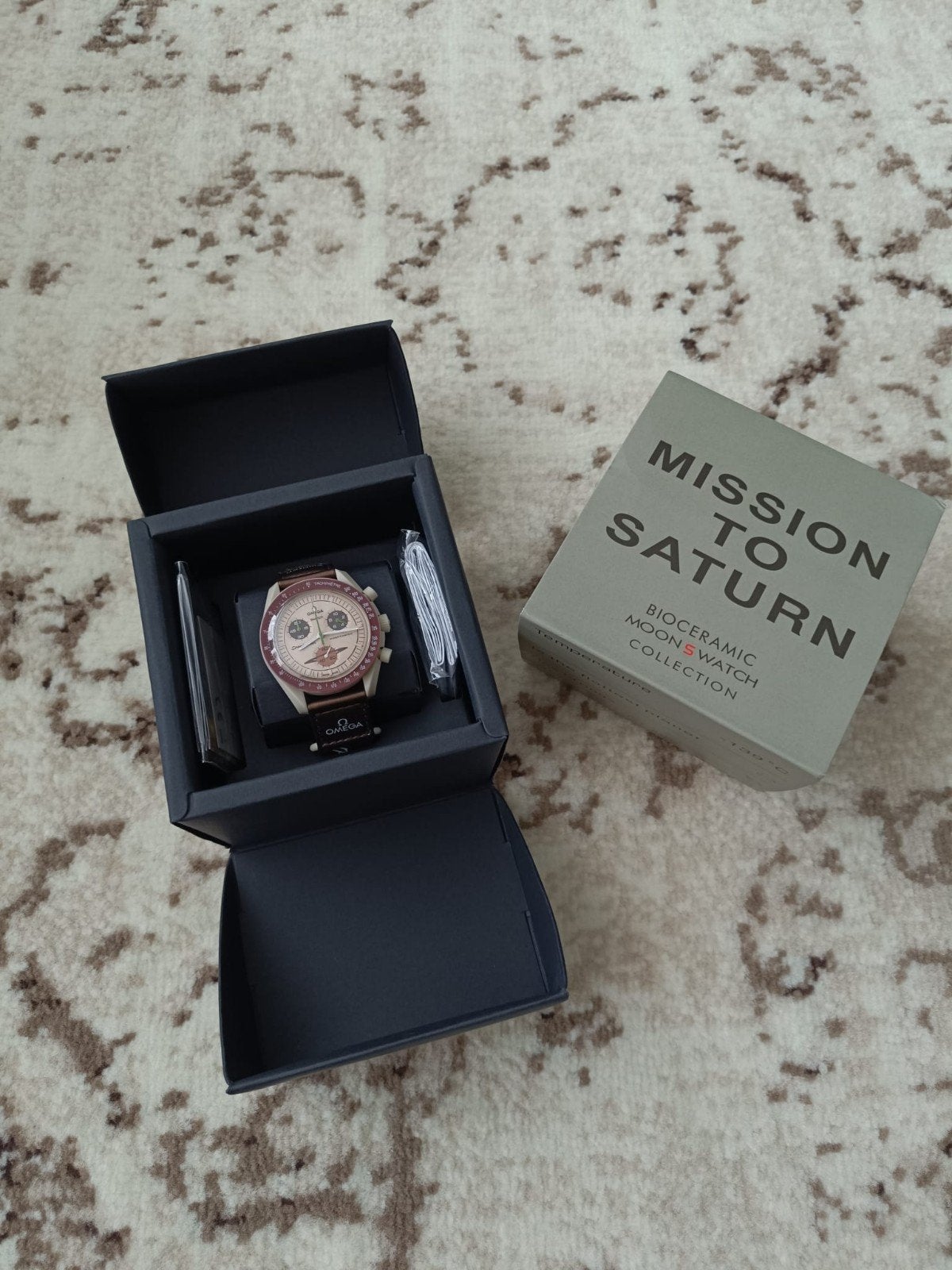Omega Swatch Mission to Saturn (Saturnus) Moonswatch, Kunststof, Verzenden, Polshorloge, Overige materialen