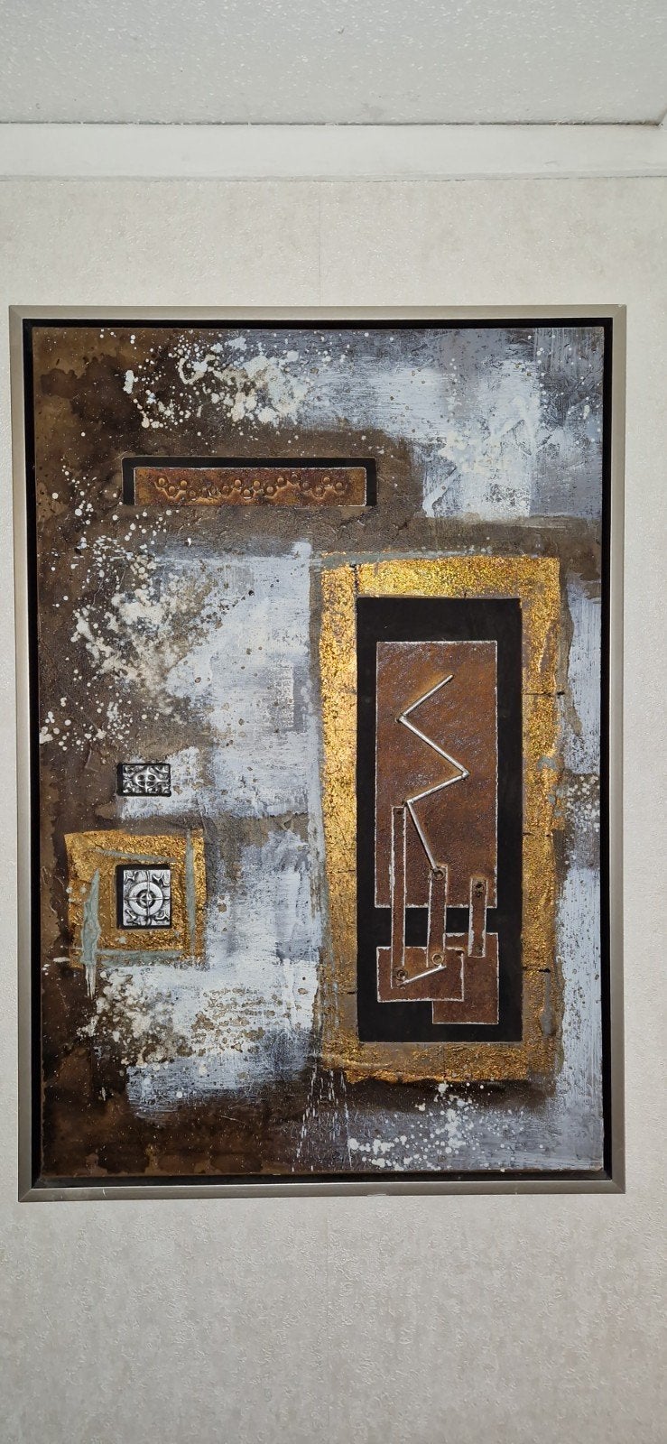 Abstract kunstwerk met goudaccenten, Ophalen