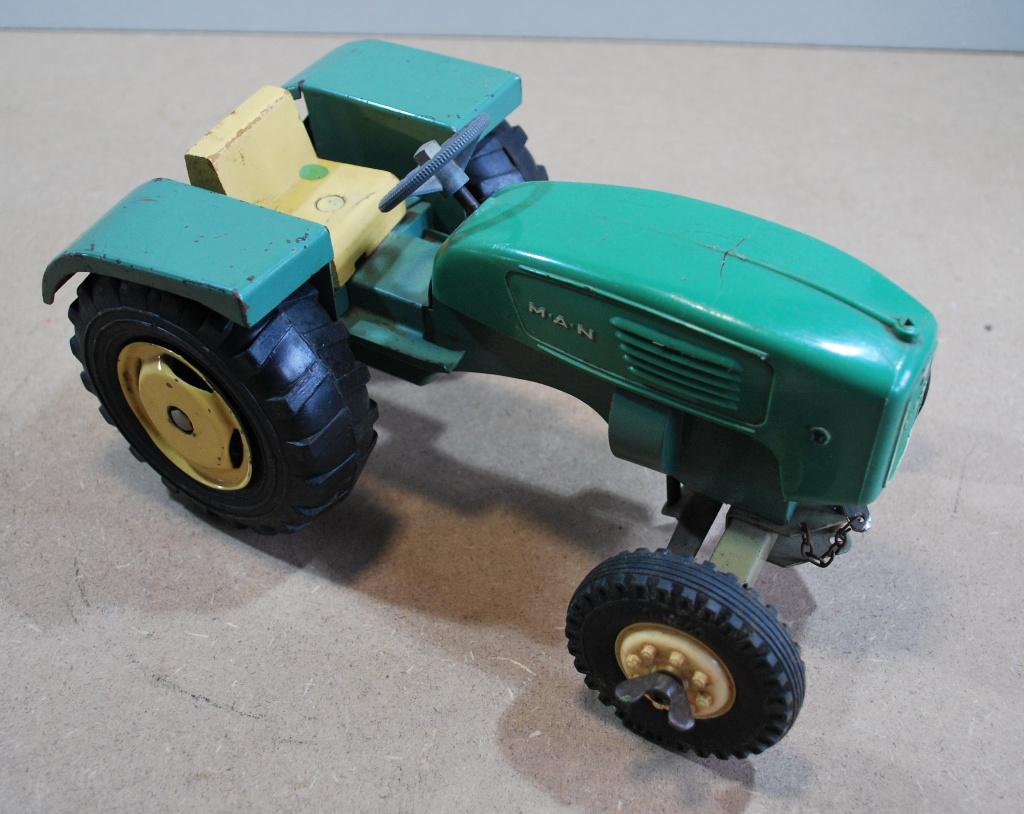 Steiff Mann Tractor met aanhanger., Ophalen of Verzenden