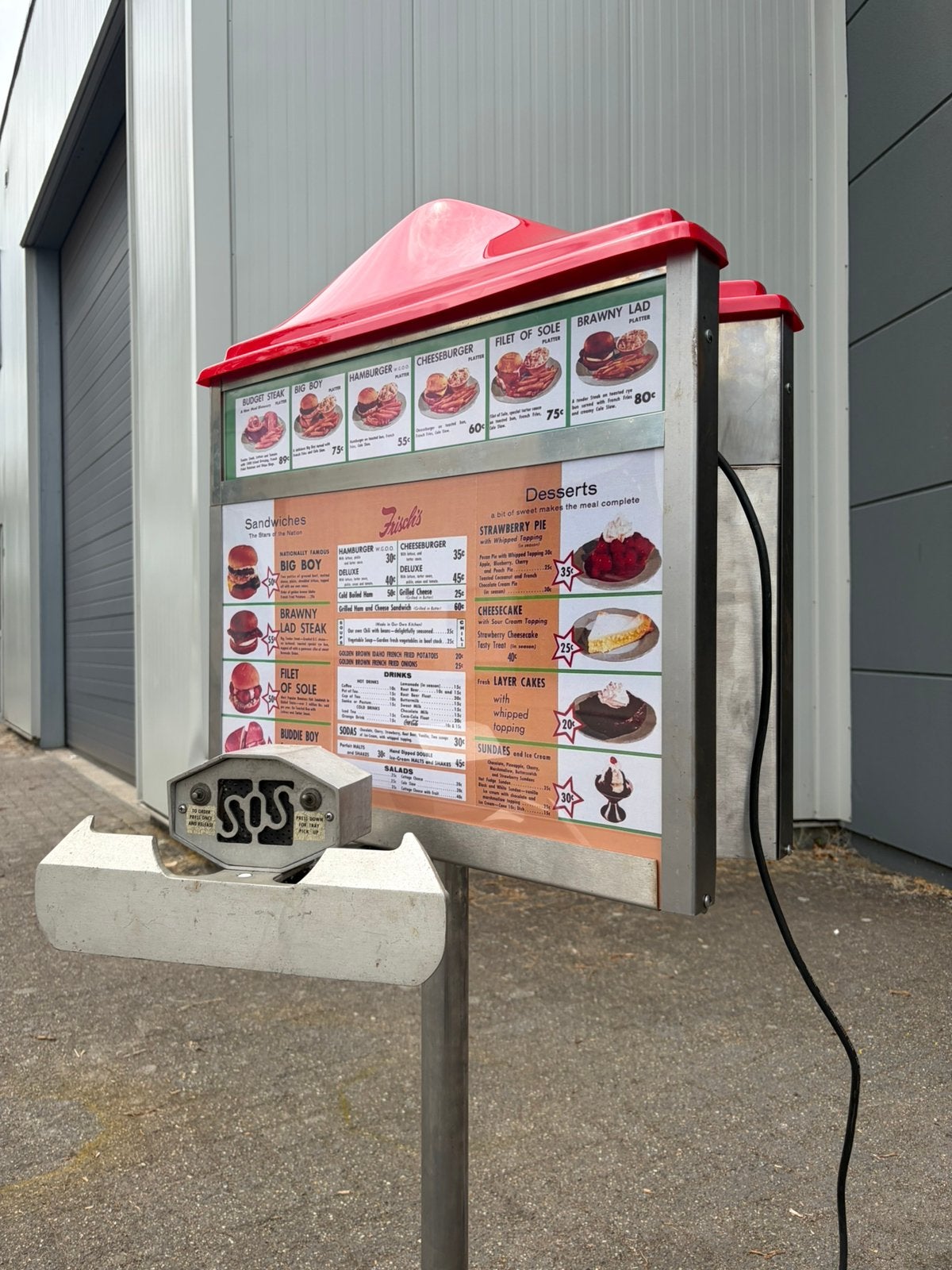 Amerikaanse Diner drive thru pole - bestelpaal USA, Ophalen, Zo goed als nieuw