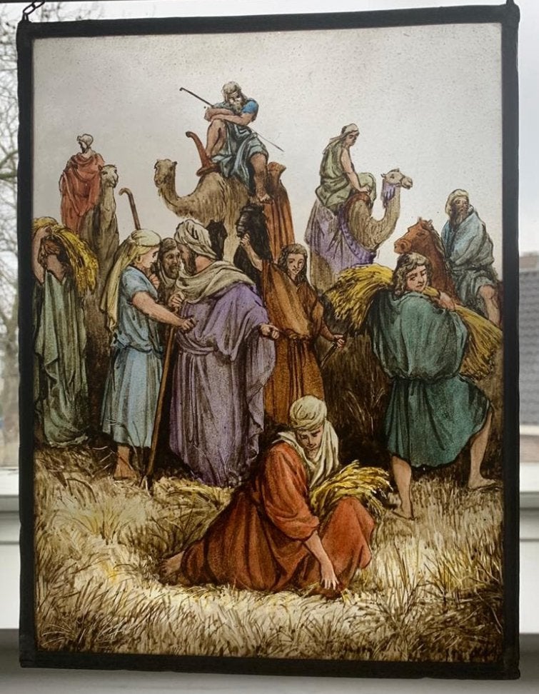 Raamhanger,Het bijbelse verhaal van Ruth en Boaz’, Antiek en Kunst, Ophalen of Verzenden