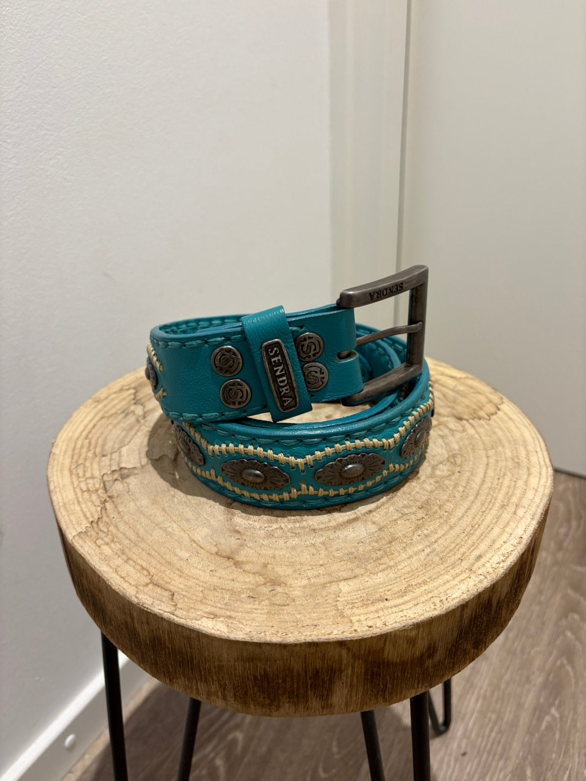 Sendra riem turquoise mt 95 voor taille 90/100, Overige kleuren, 5 cm of meer, ., Echt leder