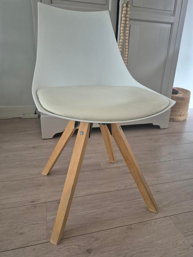 Stoel, Huis en Inrichting, Hout, Gebruikt, Wit, Ophalen of Verzenden