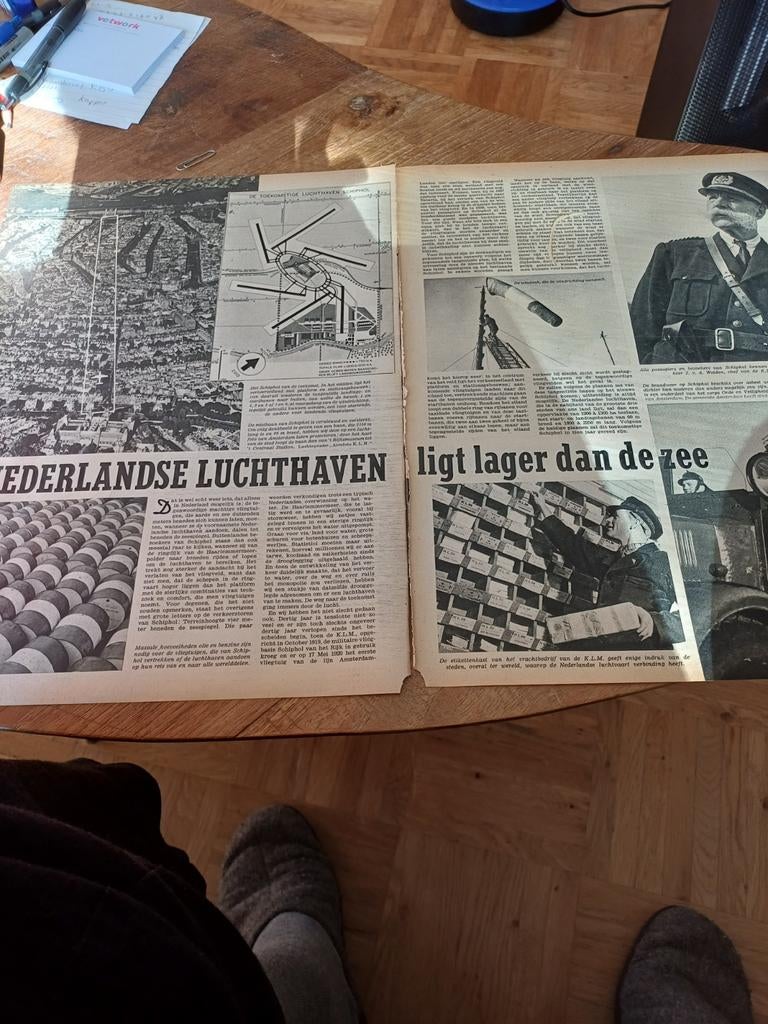 Artikel over Schiphol 1951, Ophalen of Verzenden, Gebruikt, Boek of Tijdschrift