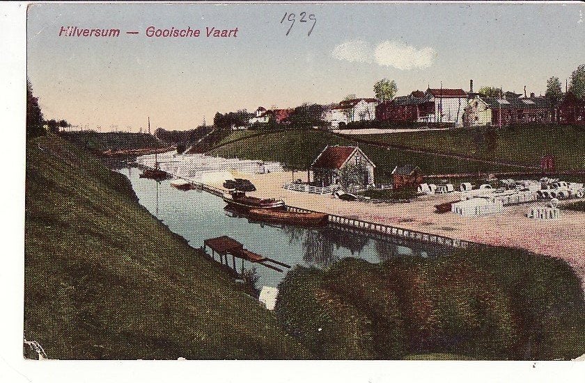 Hilversum (NH) Gooische vaart 1929. -binnenvaart-, Ophalen, 1920 tot 1940, Gelopen, Noord-Holland