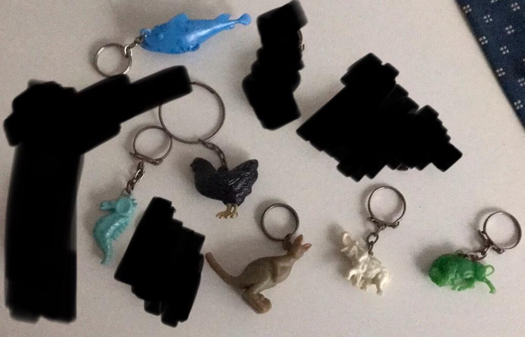 Vintage sleutelhangers verschillende dieren, vis,zeepaardje, Ophalen of Verzenden, Zo goed als nieuw, Dier of Natuur