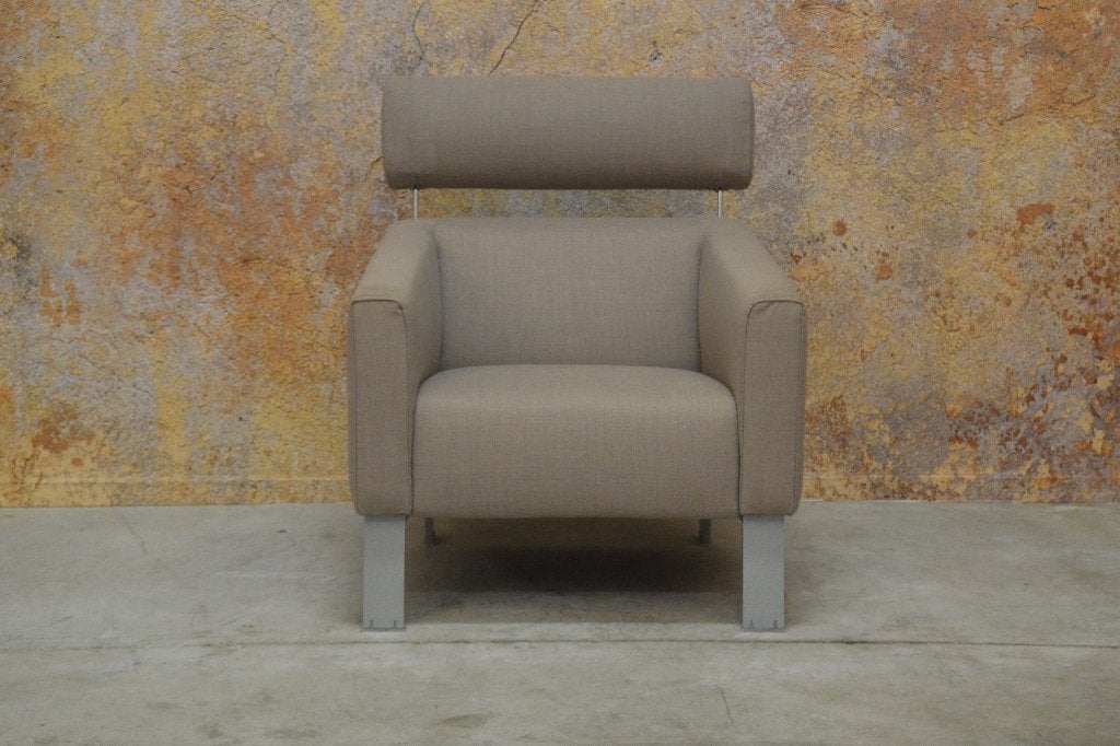 ZGANieuw fraaie stoffen Leolux Patachou design fauteuil, Leolux, Leolux, 75 tot 100 cm, Ophalen of Verzenden