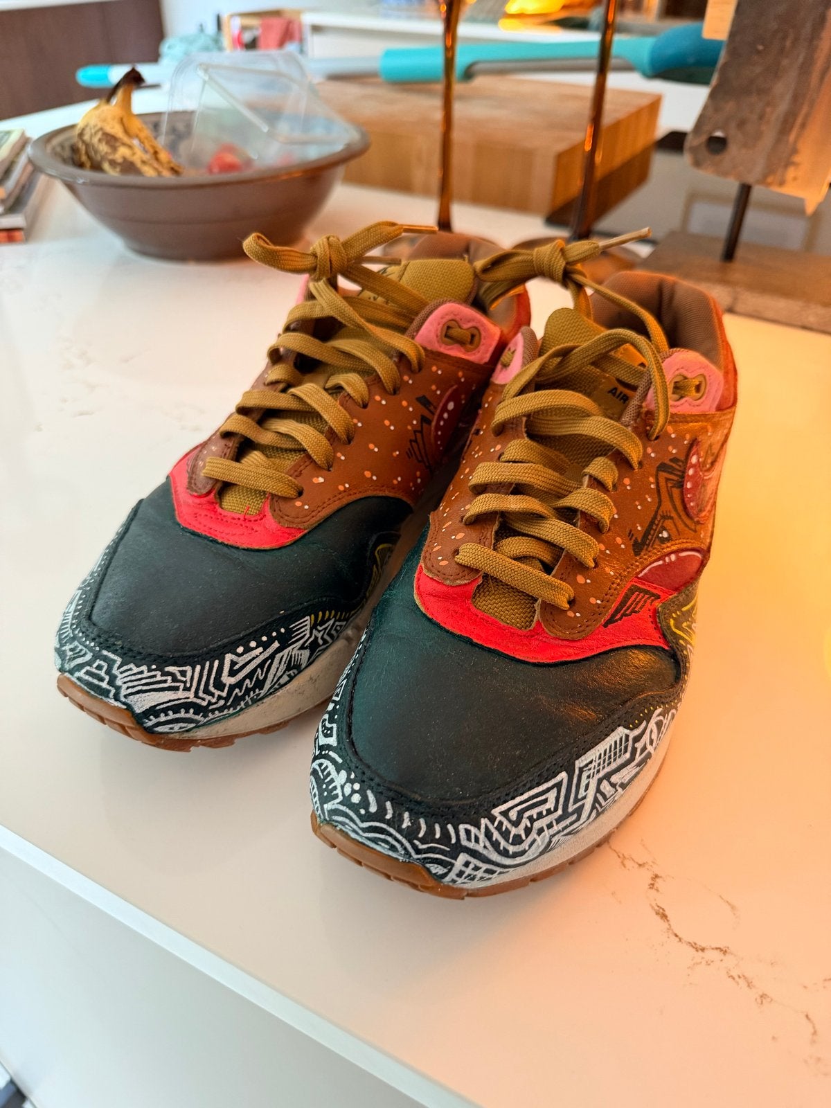 Unieke Nike Air Max 1 Custom Sneakers - Maat 44, Overige kleuren, Ophalen of Verzenden, Sneakers of Gympen, Zo goed als nieuw