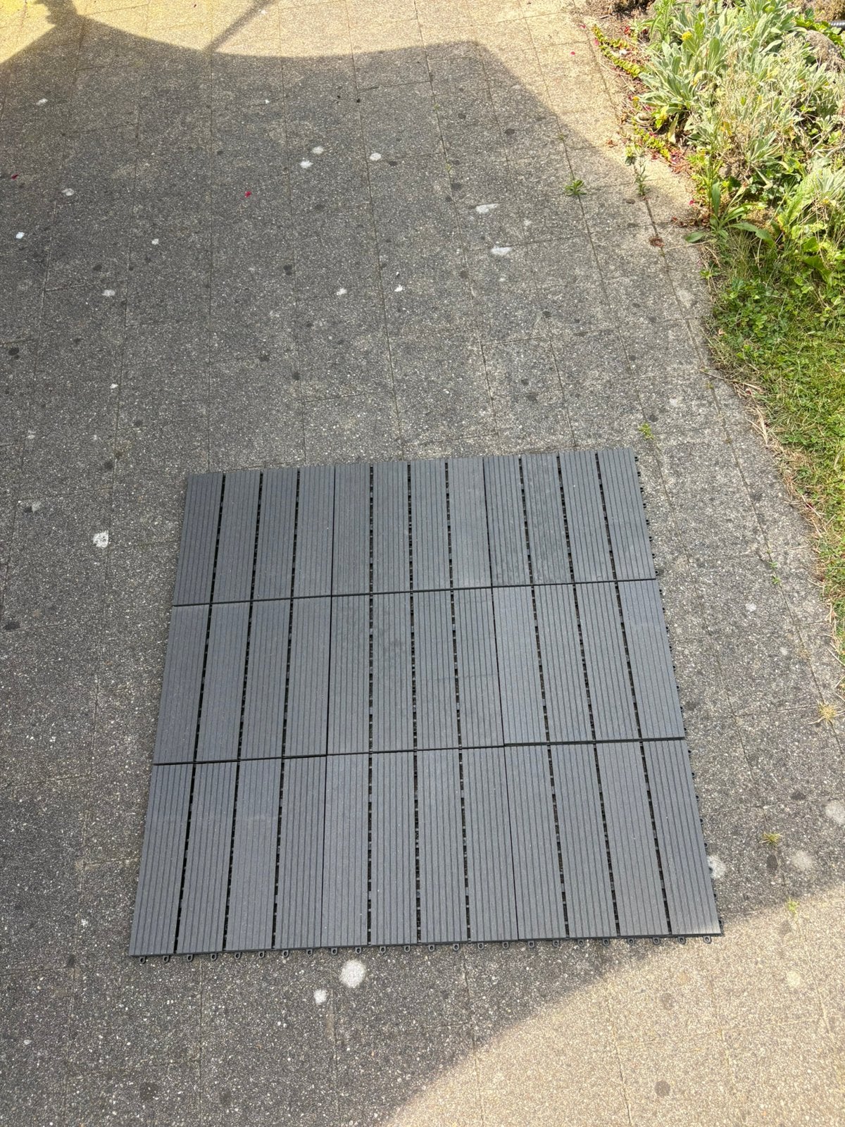 Kunststof Terrastegels - WPC Antraciet Klassiek, Tuin en Terras, Ophalen of Verzenden, Zo goed als nieuw, Kunststof