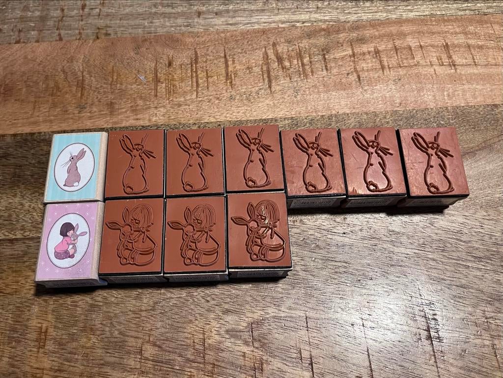 Belle & Boo stempels - Konijn en meisje, Ophalen of Verzenden, Nieuw, Houten stempel