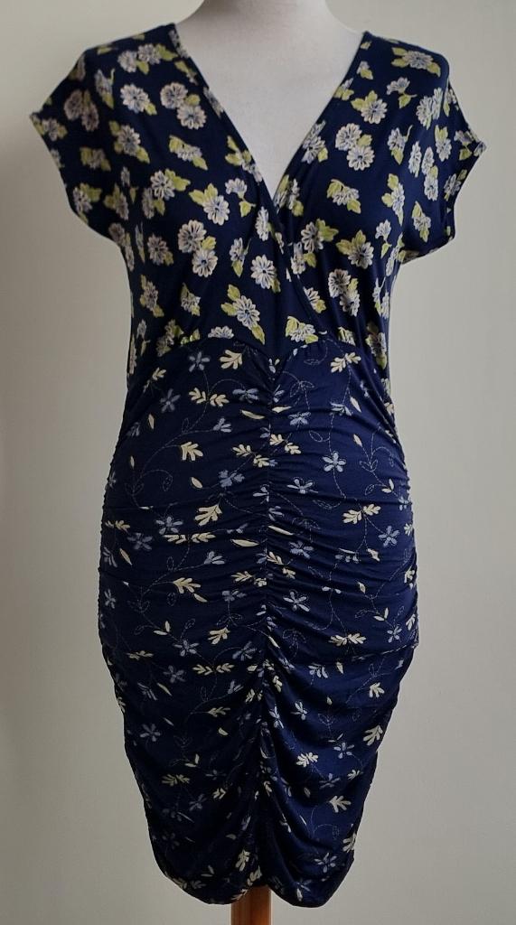 Tramontana donkerblauw jurkje met bloemenprint mt. M, Maat 38/40 (M), Blauw, Tramontana, Ophalen of Verzenden