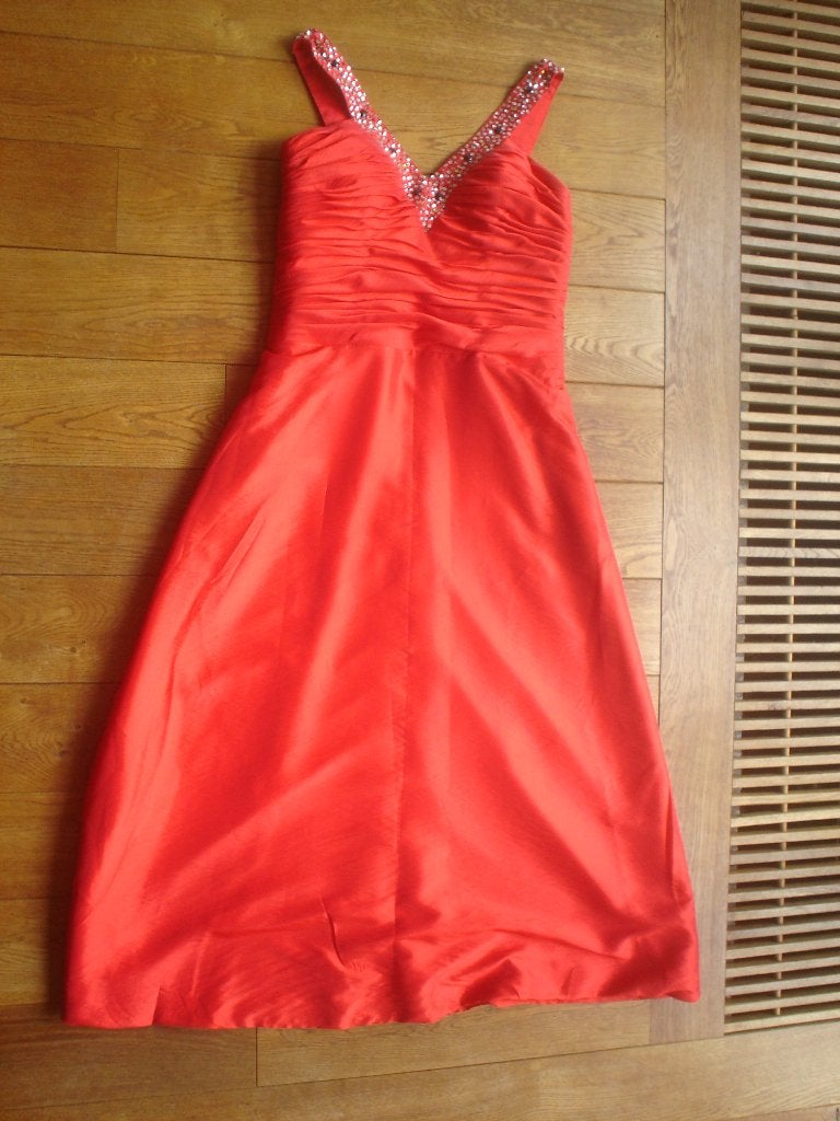 lange rode gala jurk, maat 42, Kleding | Dames, Gelegenheidskleding, Galajurk, Verzenden, Maat 42/44 (L), Rood
