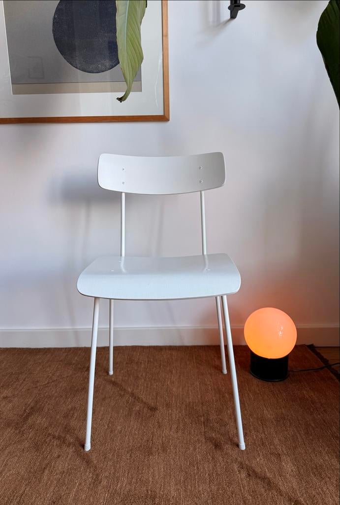 2 x Vintage Schoolstoeltjes wit, Huis en Inrichting, Stoelen, Ophalen, Gebruikt, Twee, Wit