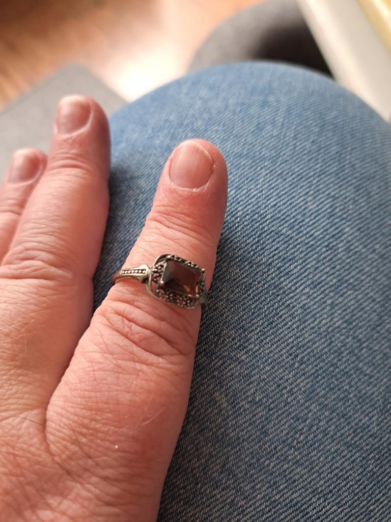Rookkwarts echt zilver in maat verstelbaar ring, Sieraden, Tassen en Uiterlijk, Ringen, Ophalen of Verzenden, Zilver, Zilver