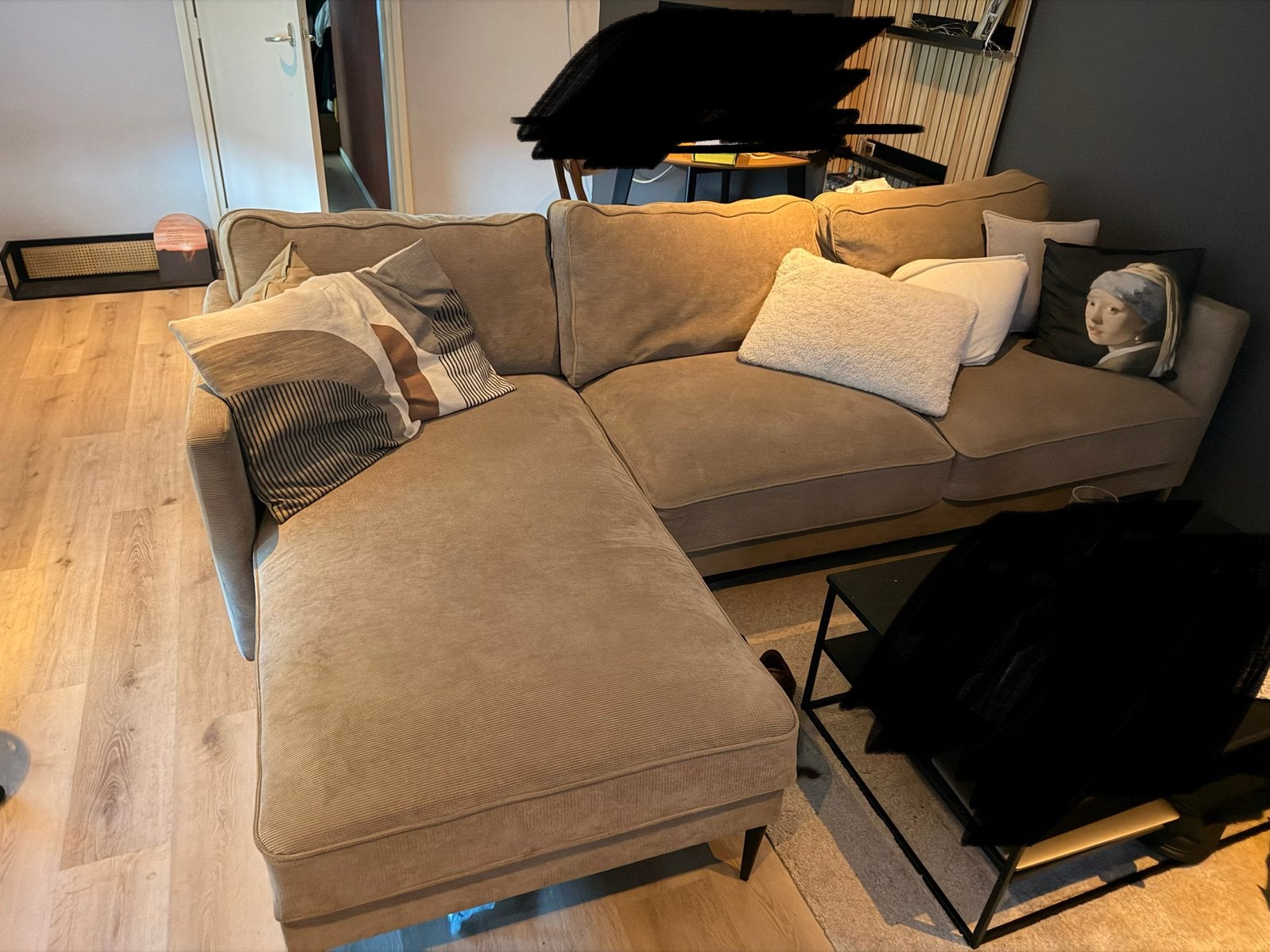 Comfortabele hoekbank in goede staat, 250 tot 300 cm, Gebruikt, 100 tot 125 cm, Hoekbank