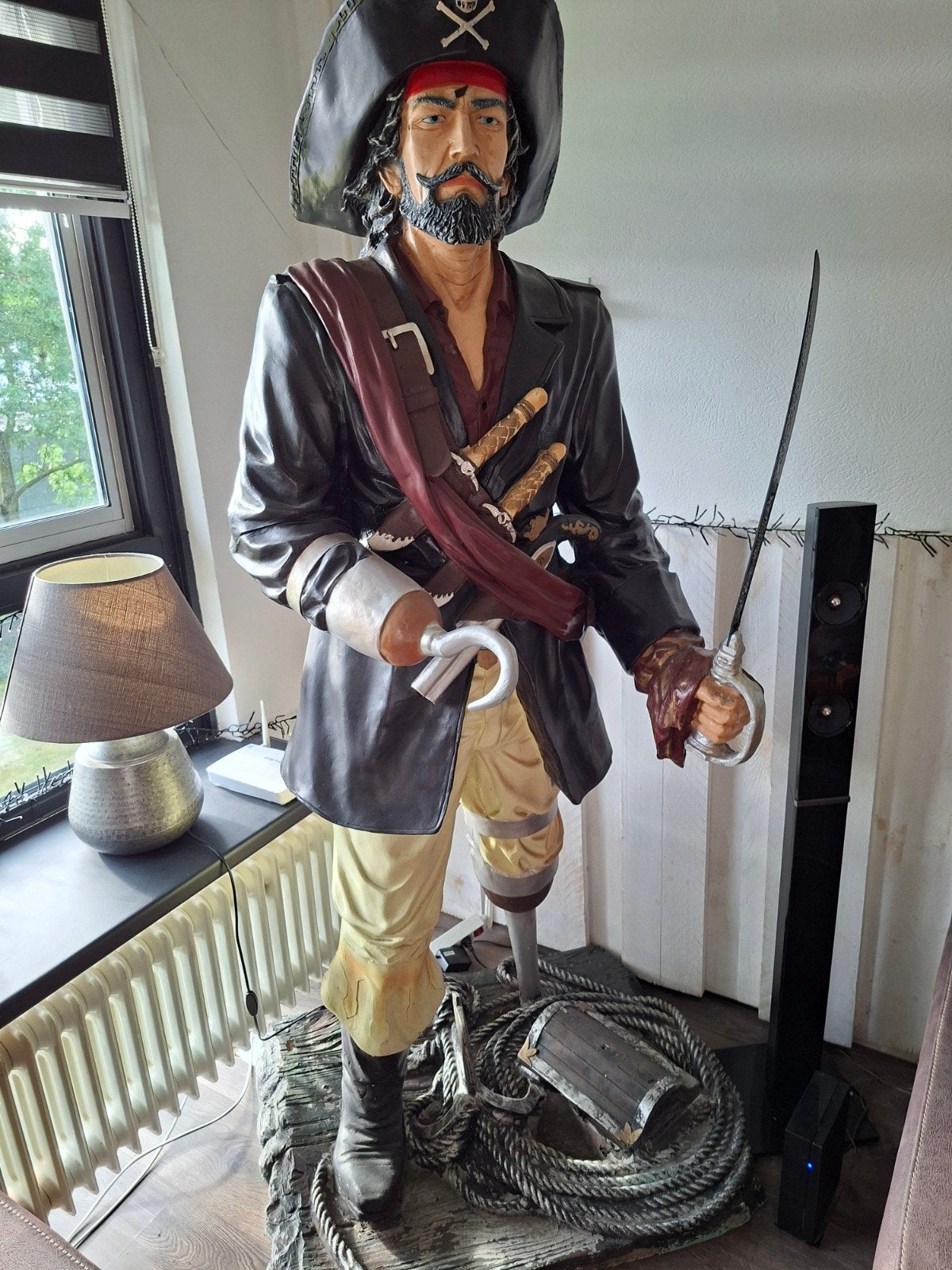 Grote piratenbeeld - 190 cm indrukwekkende decoratie, Ophalen, Kunststof, 1 meter - 2 meter, Beeld
