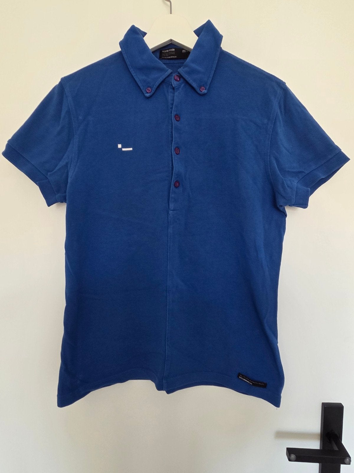 Morse Code poloshirt in maat M, Ophalen of Verzenden, Zo goed als nieuw, Wit